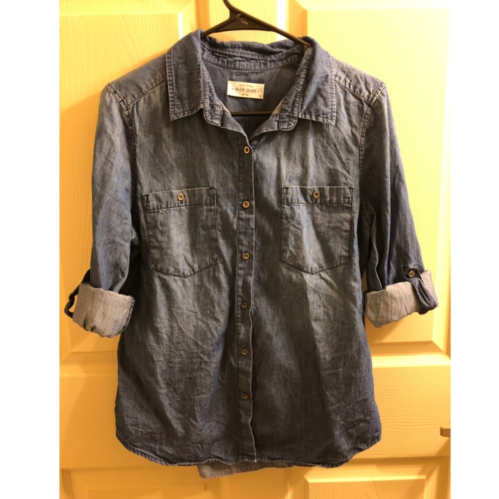 Women’s denim button up shirt